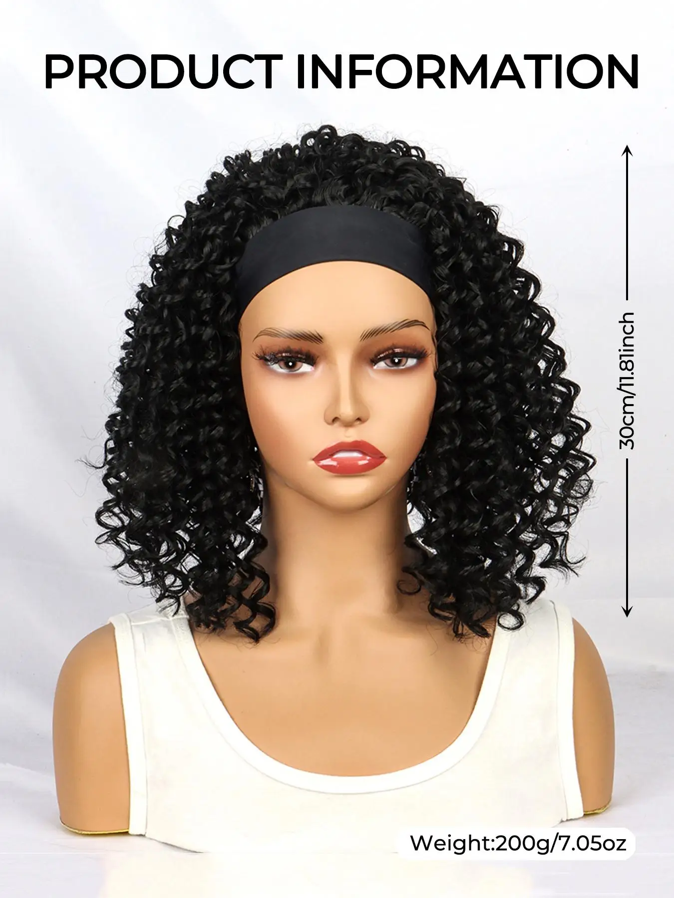 Synthetic Kinky Curly Black Wig for Women Daily Party Use