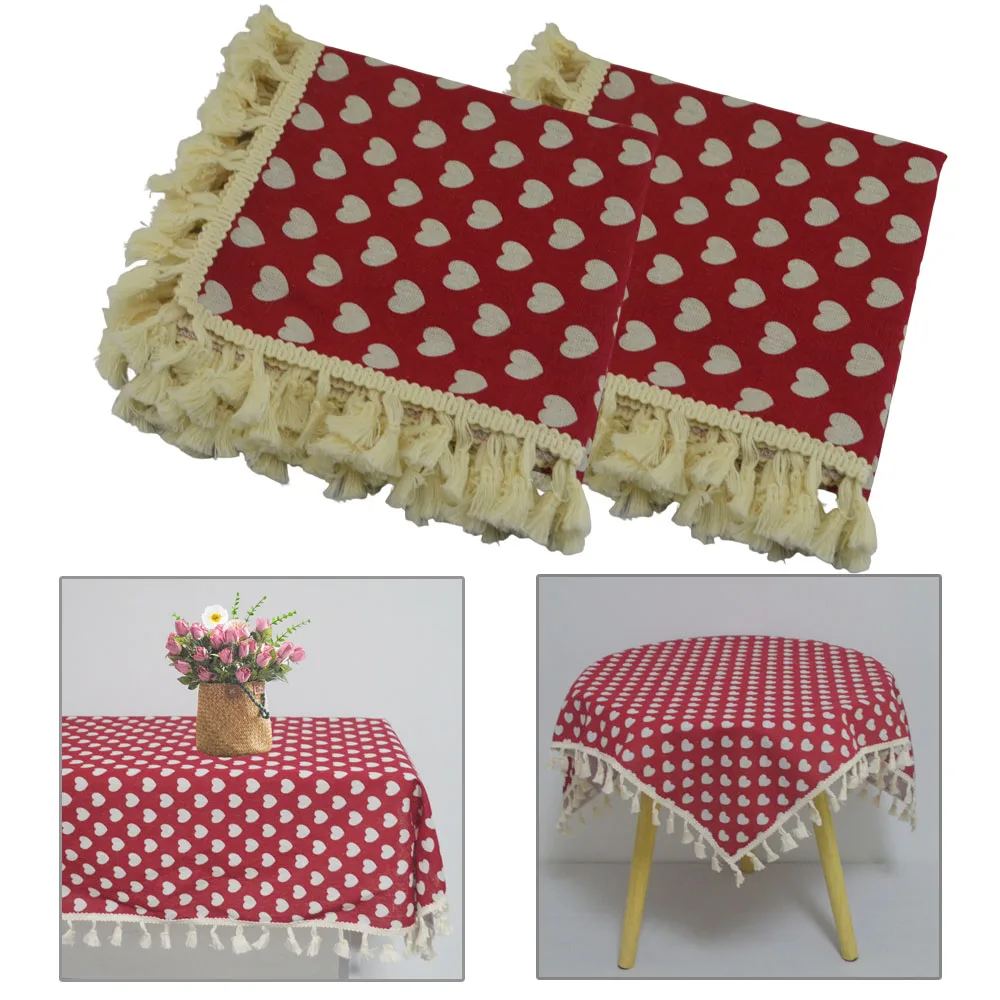 

Printed Linen Nordic Cute Desk Christmas Birthday Party Tablecloth Garden Dining Tea/Coffee Table Cover Kitchen Table Decoration