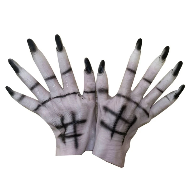 

Adult Teens Easter Gloves Cosplay Mittens Full Finger Gloves Spooky Ghosty Hand Shape Mittens Carnivals Party Supplies