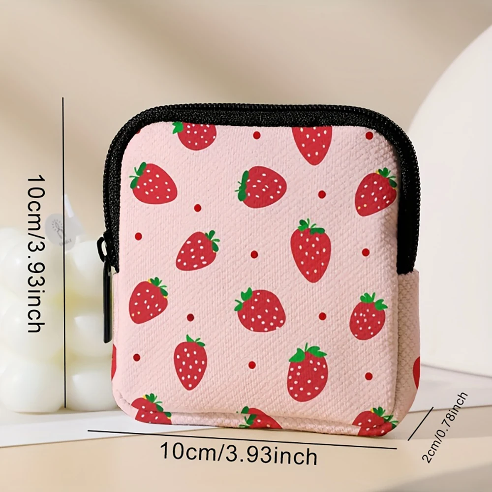 1pc，Ideal choice for strawberry patterned large capacity coin wallets, digital printed coin wallets, storage bags, and gifts