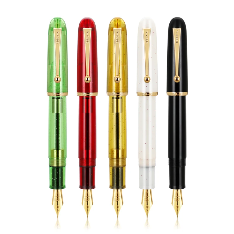 JINHAO Transparent Acrylic Fountain Pen with 35MM Nib – Elegant Writing Gift and Office Stationery