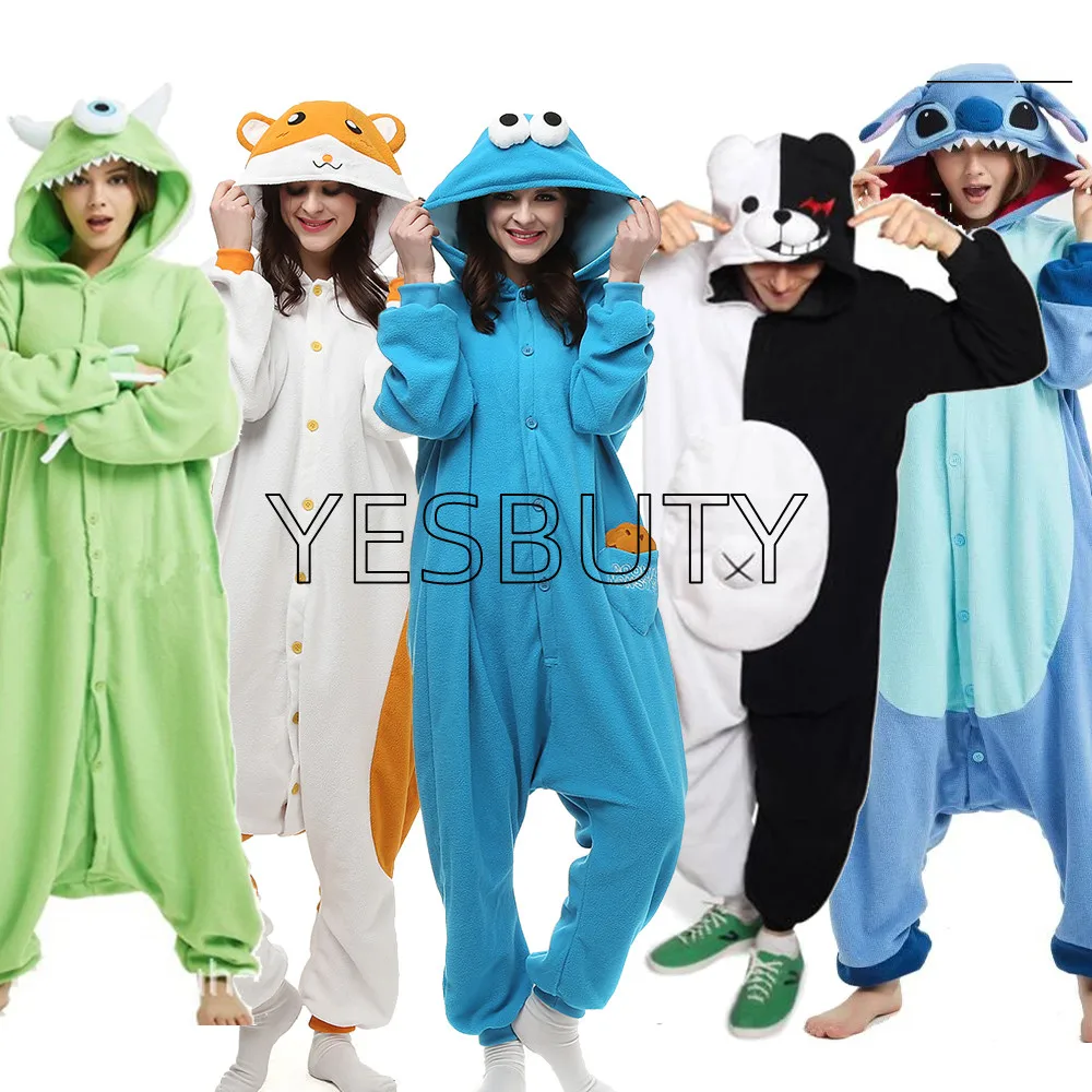 Adults Animal Cookie Bear Mike Stitch Kigurumi Onesies Pajamas Cosplay Costume Halloween Christmas Sleepwear Birthday Gifts