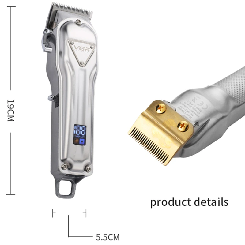 VGR V-140 Electric Hair Clipper Professional Metal Home Appliance Haircut Machine Rechargeable Barber Trimmer for Men Vgr 140 2
