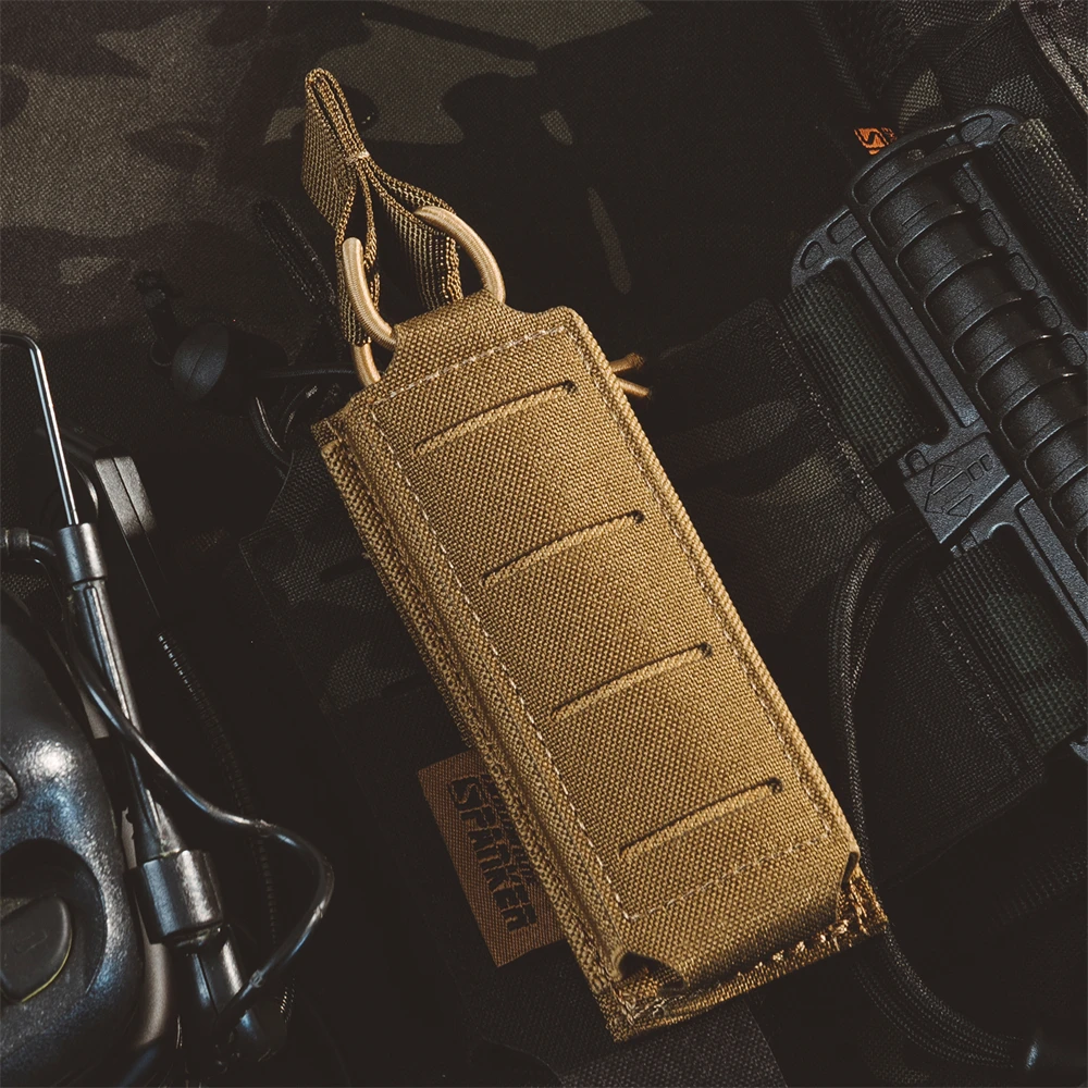 Tactical Magazine Pouch Open Pistol Single Mag Bag Molle Flashlight Pouch Torch Holder Hunting Knife Holster Shooting Airsoft 2