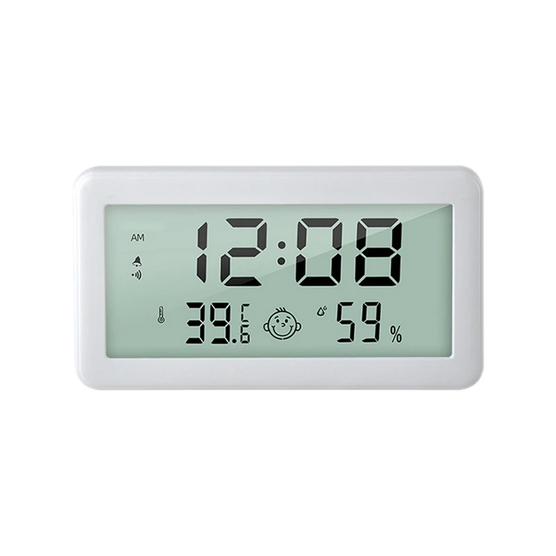 

Digital Backlight Alarm Clock LED Table Watch Electronic Temperature Humidity Meter Desk Clock Bedroom Mute Time Clock