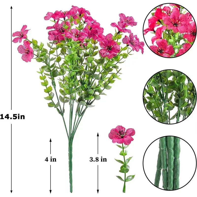UV Resistant Artificial Flowers for Outdoor and Indoor Decor - Ideal for Yard, Wedding, Home, Kitchen, and Farmhouse Styling