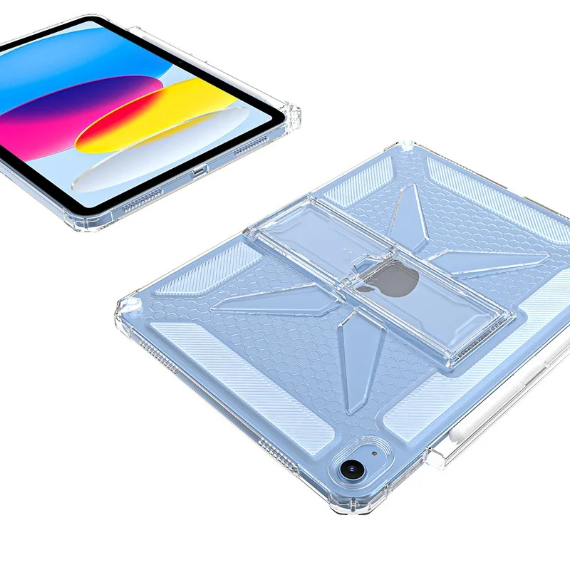 Premium Transparent Stand Tablet Case with Pencil Holder Cover