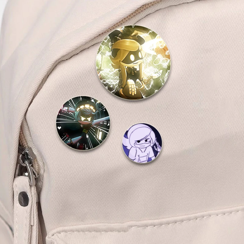 Cartoon Brooch Pin Brooches Clothing Brooch 32/44/58mm Anime Murder Drones Brooches Round Cartoon Handmade Pins for Backpack Cothes Accessories Badge Decoration Gifts
