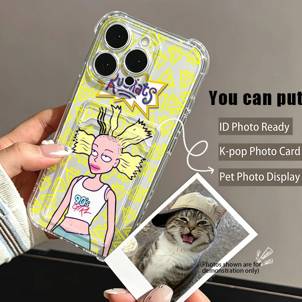 Humorous Rugrats-Themed Airbag Phone Case with Card Holder