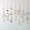 1PCS Moon AB Crystal Suncatcher Window Sun Catchers Hanging Prisms Pendant Light Catcher Rainbow Maker Home Garden Decoration 1