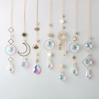 1PCS Moon AB Crystal Suncatcher Window Sun Catchers Hanging Prisms Pendant Light Catcher Rainbow Maker Home Garden Decoration 1