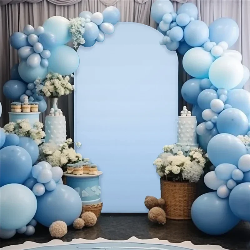 Hochzeitsbogen-Hintergrundabdeckung, Burgunderroter Spandex-Überzug für Runde Hintergrundständer, für Geburtstag, Babyparty, Bankett-Dekorationen – Detail 14