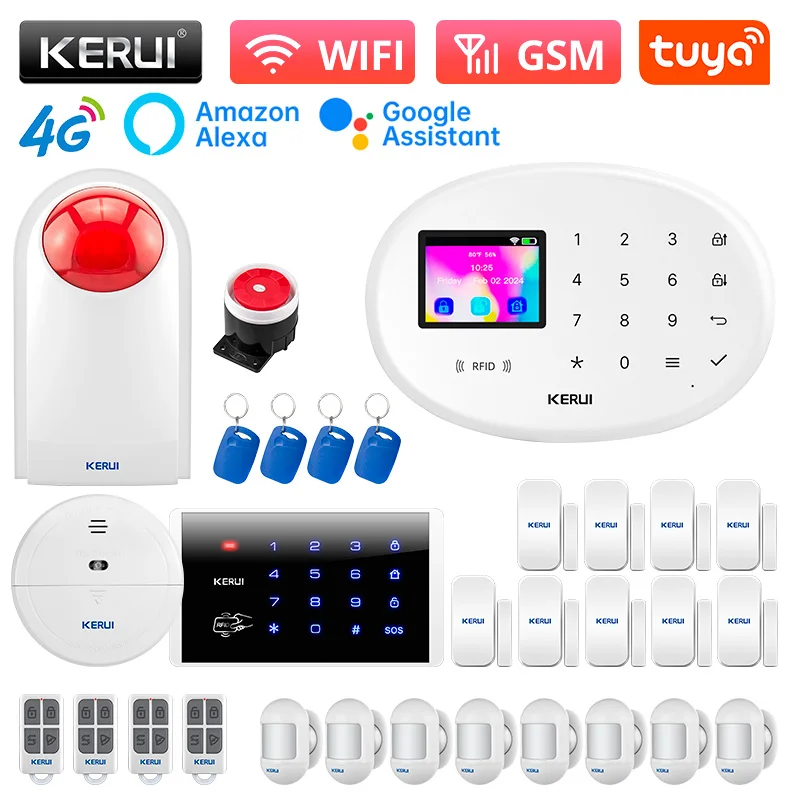 4G/WiFi Intelligent Alarm Tuya Smart Home Alarm System W204 Burglar Alarm 433MHZ