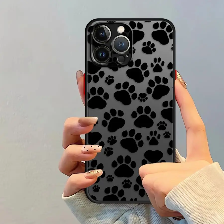 Cute Pet Paw Prints Phone Case - Stylish Back Cover Design
