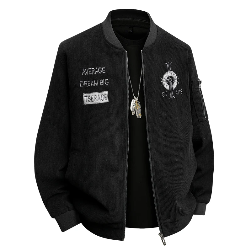Männer Jacke Cord Graben Mäntel Oversize 6XL 7XL 8XL Plus Größe Frühling Schwarz Hip Hop Motorrad Camping Streetwear Softshell – Detail 17