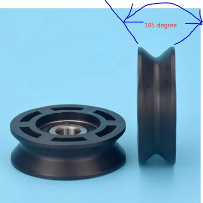 10*50*16mm V groove type Nylon Bearing Pulley Package Plastic Wear-resistant Suspension Wheel POM Rolling Wheel