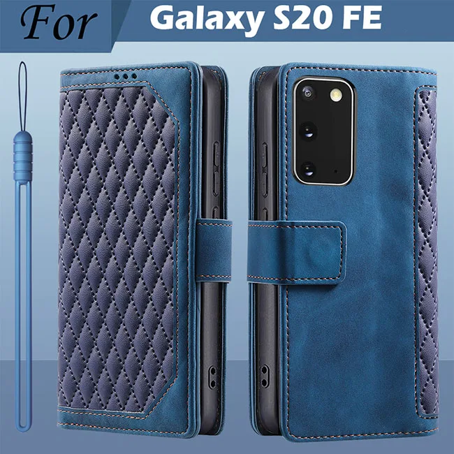 Leather Flip Wallet Phone Case with Card Holder and Magnetic Closure for Samsung Galaxy S20 FE 5G