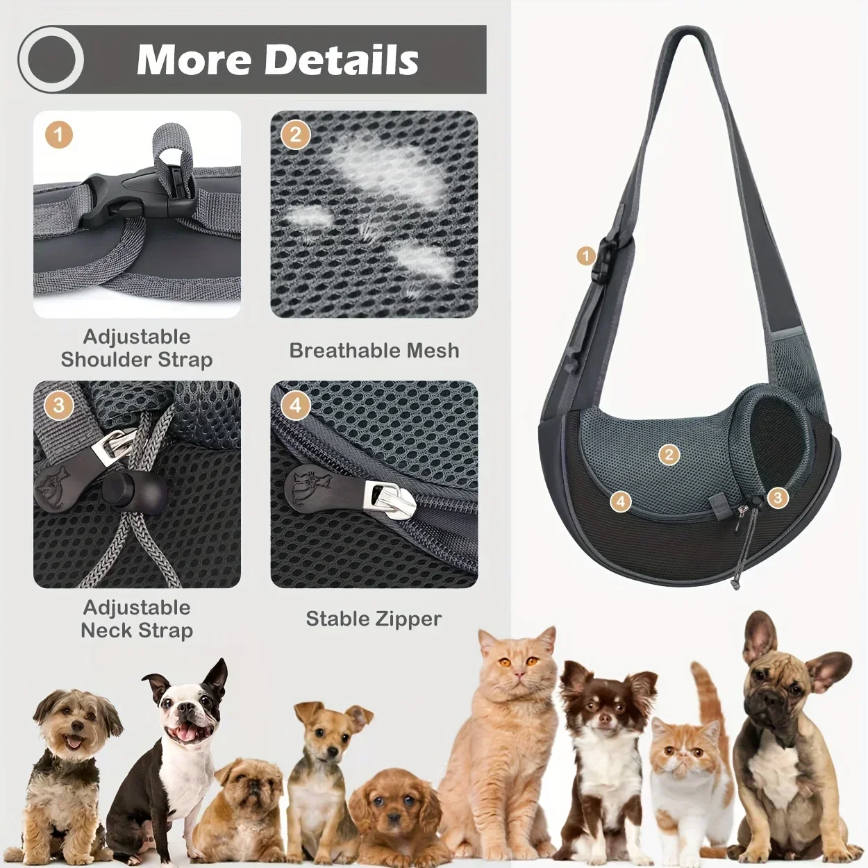 Breathable Pet Backpack Cat and Dog Travel Portable Diagonal Cross Shoulder Bag with Shoulder Strap Suitable for Travel pet carrier bag,pet carrying bag,pet backpack