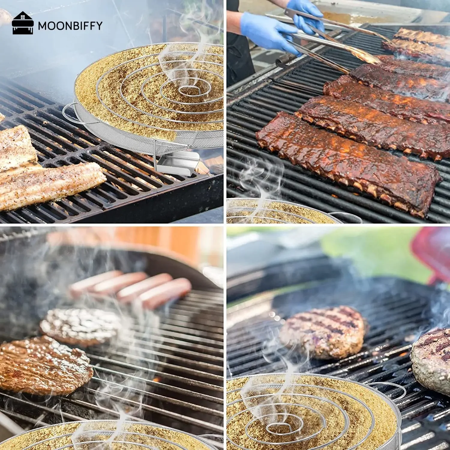 Barbecue Smoke Box Cold Smoke Generator Stainless Steel Grill Net Outdoor Smoking Barbecue Net BBQ Tool Accessories Barbacoa