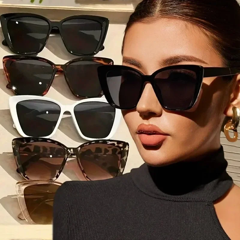 KKJOY Vintage Big Frame Sunglasses Retro Leopard Print Anti UV Square Sun Glasses Fashion Street Photo Unisex Eyeglasses