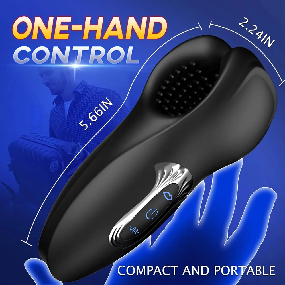 Male Glans Stimulate Massager Penis Delay Trainer Vibrator Bite Male Masturbator Auto Oral Climax Adult Sex Toy for Couple Male Sex Toys