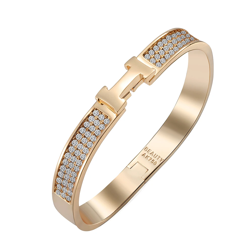 

Fine Jewelry 925 Silver H Bracelet Hearts and Arrows cutting Simulated D Color Moissanite Diamond for Women Acces