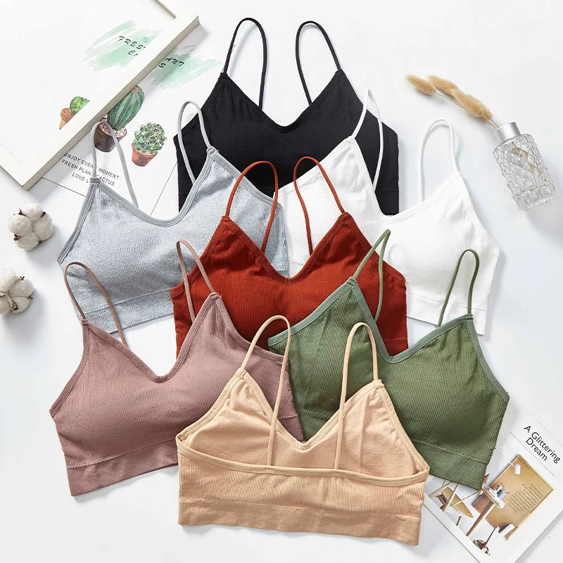 Women Non Wired Bras Seamless Bras Sports Bra Gym Running Push Up Bralette Padded Vest Elastic Brassiere Women Gym Bra Top 4