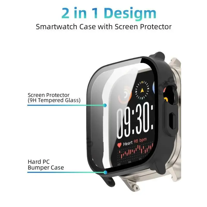 Silicone Band and Protective Case for Smartwatch - Premium Wristband Accessory Set with Screen Protector and Strap