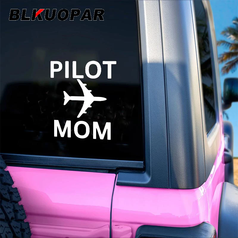 

Наклейки на автомобиль BLKUOPAR Pilot Mon, с рисунком самолета, индивидуальные водонепроницаемые наклейки для холодильника, кондиционера, окон, украшение