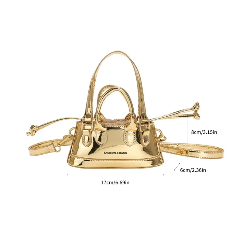 Leather Crossbody Bag Small Clutch Purse Drawstring Closure Crossbody Bag