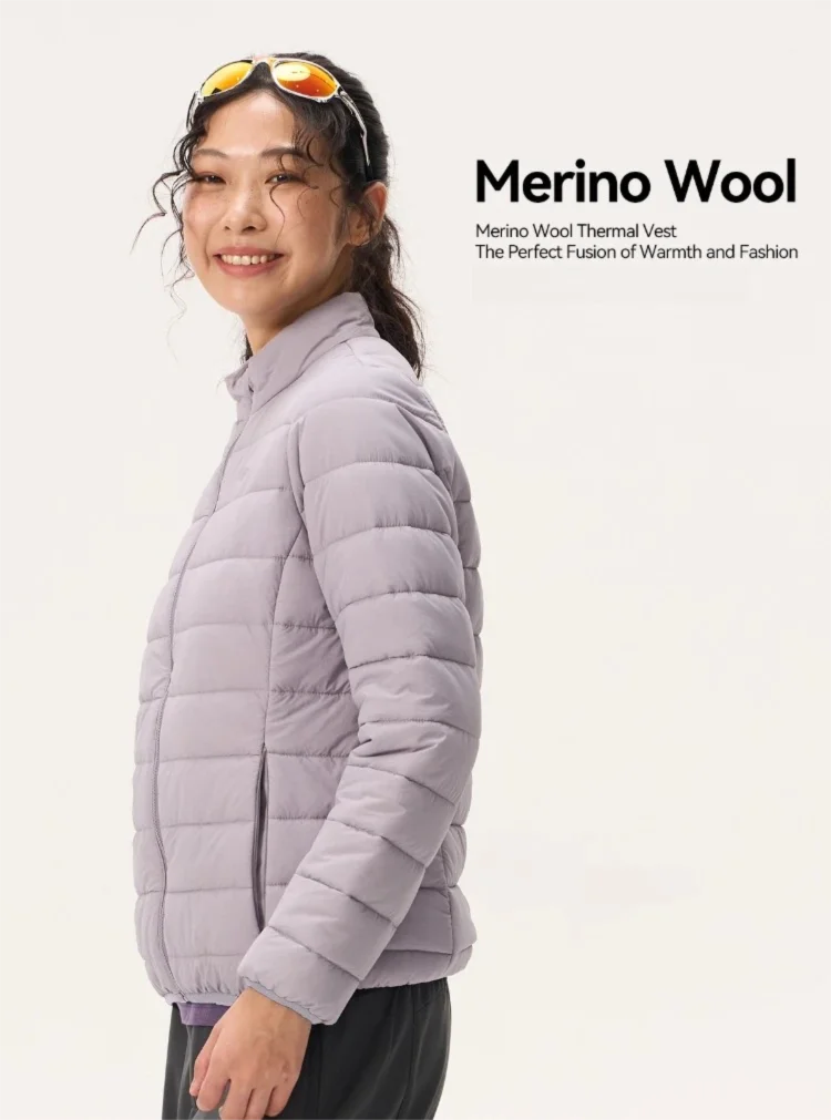 سترة صوف ميرينو من القطن، خفيفة الوزن لتسلق الجبال...