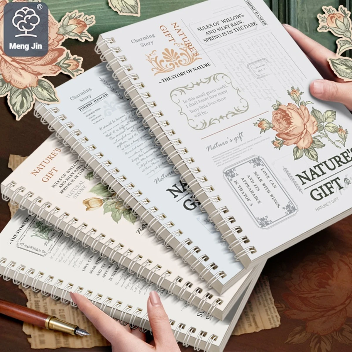 Retro British Style A5 Spiral Notebook Loose Leaf Notepad for ...