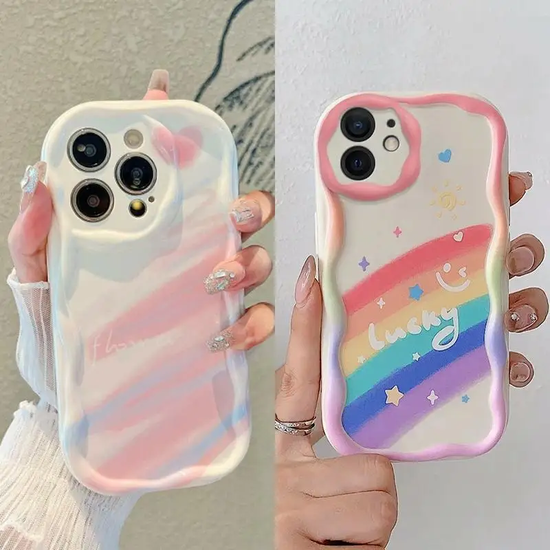 Rainbow 3D Wavy Cover Protective Case