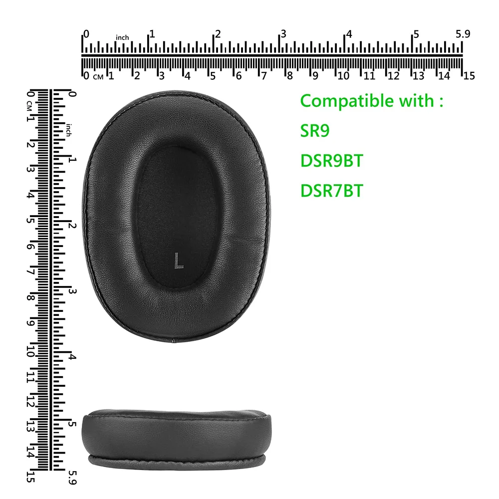Protein Leather Replacement Ear Pads Cushions Muffs Cups Earpads for Audio Technica ATH-SR9 ATH-DSR9BT ATH-DSR7BT Headphones