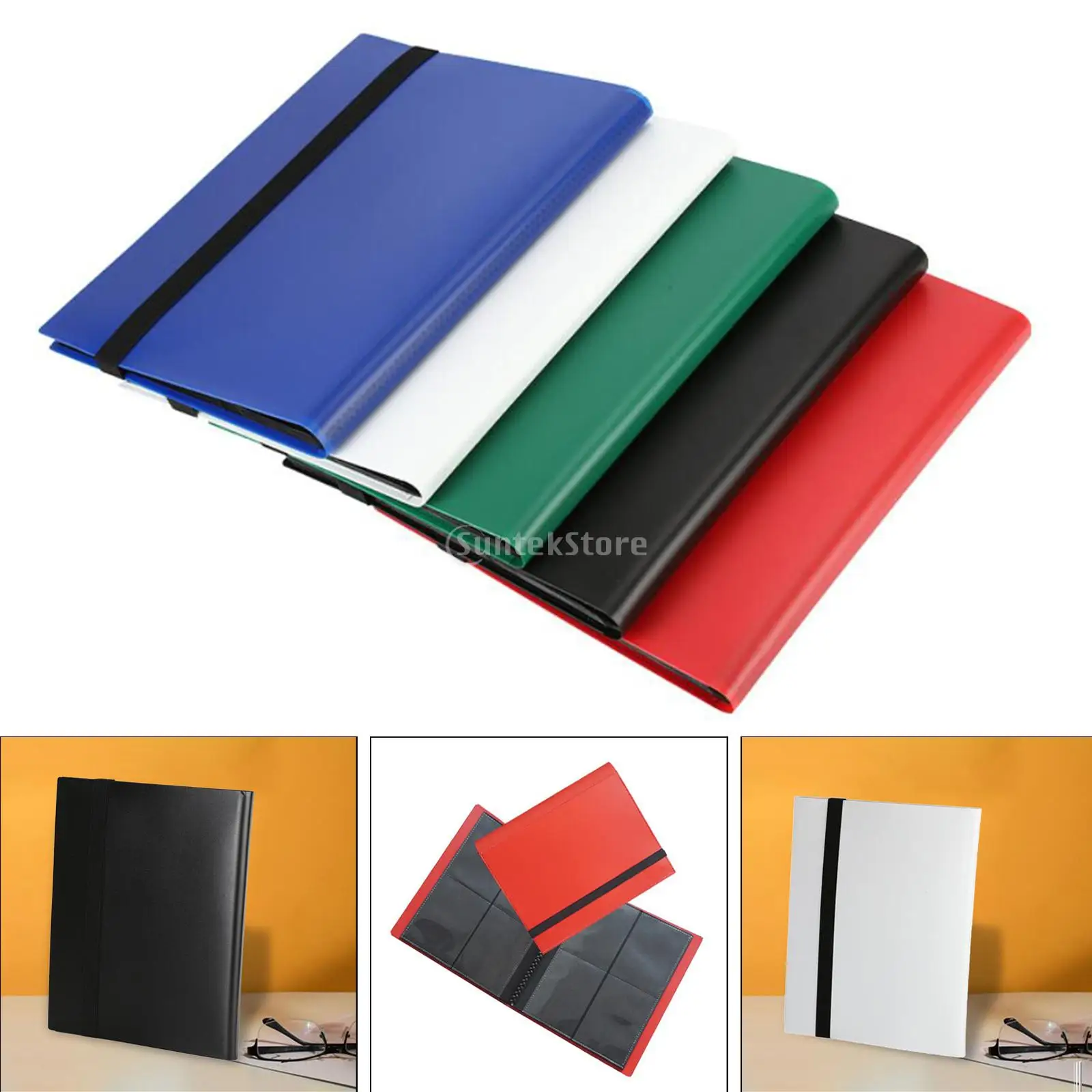 

Trading Card Carrying Binder 4 Pockets, Card Storage Case for Game Cards, Portable, Album 21x17.5cm, 20 Sheets
