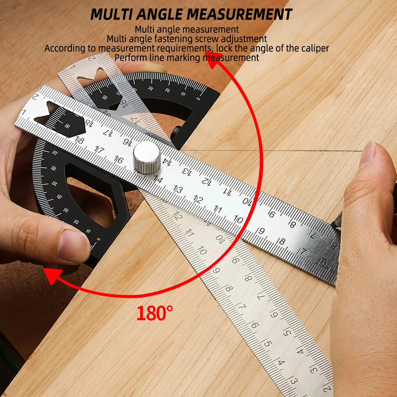 Digital Angle Protractor Angle Protractor Angle Measuring Tool 1PC Multi Functional Plastic 8 Inches Magnetic Suction Angle Ruler