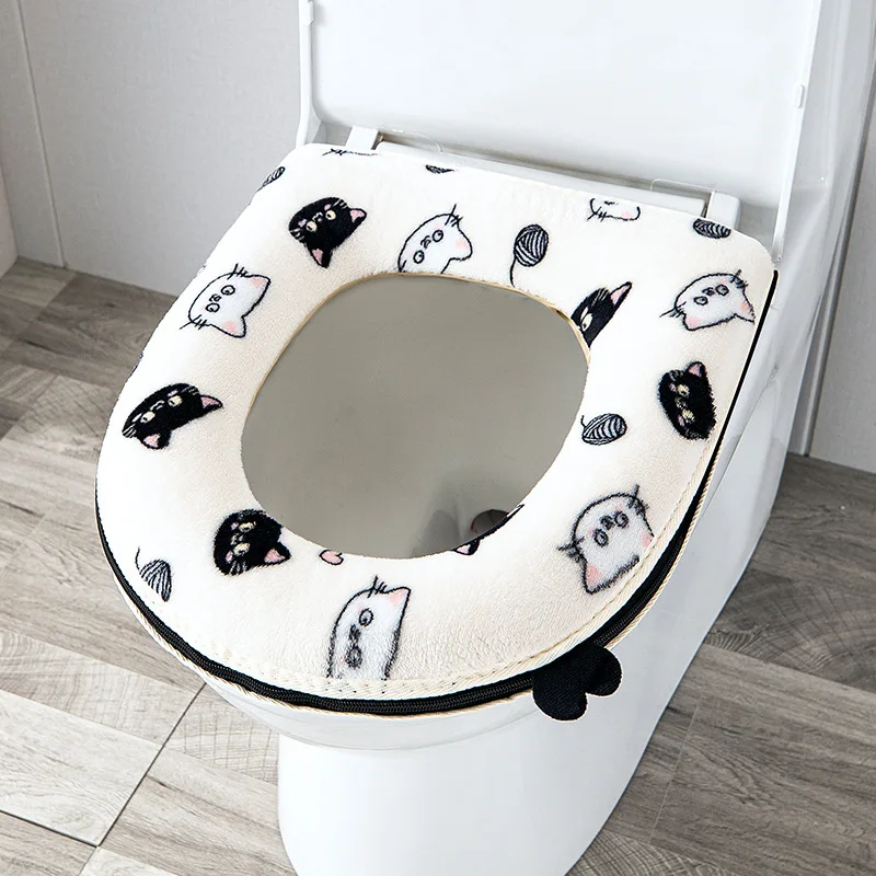 Universal Toilet seat cushion Autumn Winter Keep Warm Cute Style Plus Velvet Thickened Toilet seat cover toilet seat cover
