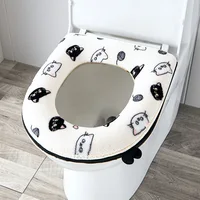 Universal Toilet seat cushion for autumn winter keep warm cute style plus velvet thickened not cold buttocks toilet seat cover 1