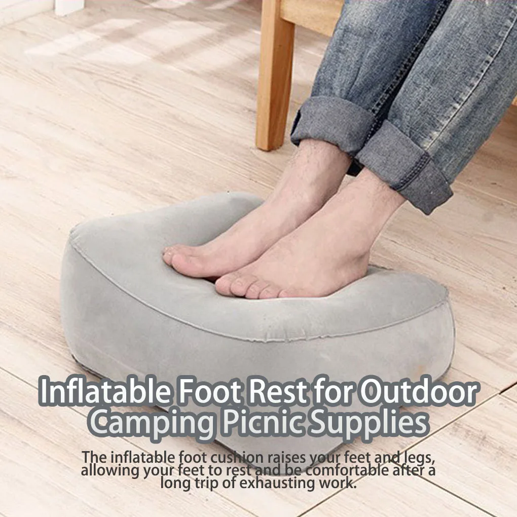 Inflatable Foot Rest Air Pillow Travel Leg Up Pad Foldable Footrest