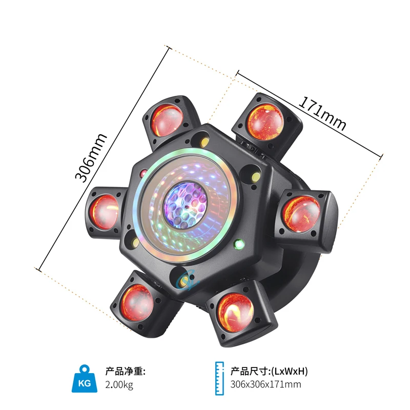 RGBW LED 100W Stage Disco Lights Projector Strobe Laser Lights Remote Control fo