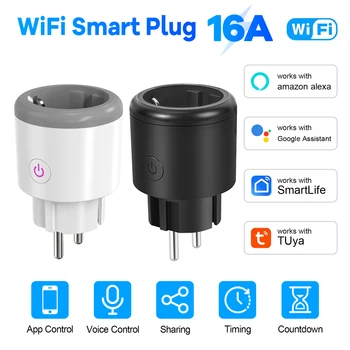 Tuya Wifi Smart Plug EU Standard 16A/20A Energy Monitor Tuya App Remote Control Works With Alexa Google Home No Hub Needed