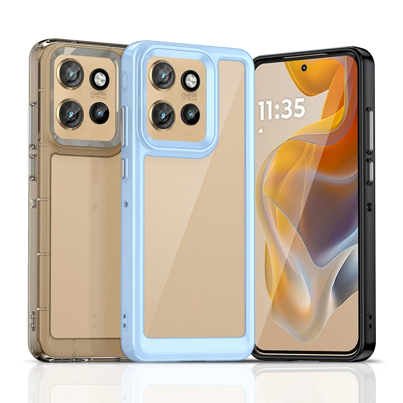 For Motorola Moto S50 Clear Case Motorola Moto S50 Cover Coque Funda Hard Translucent Soft Edge Back Phone Bumper