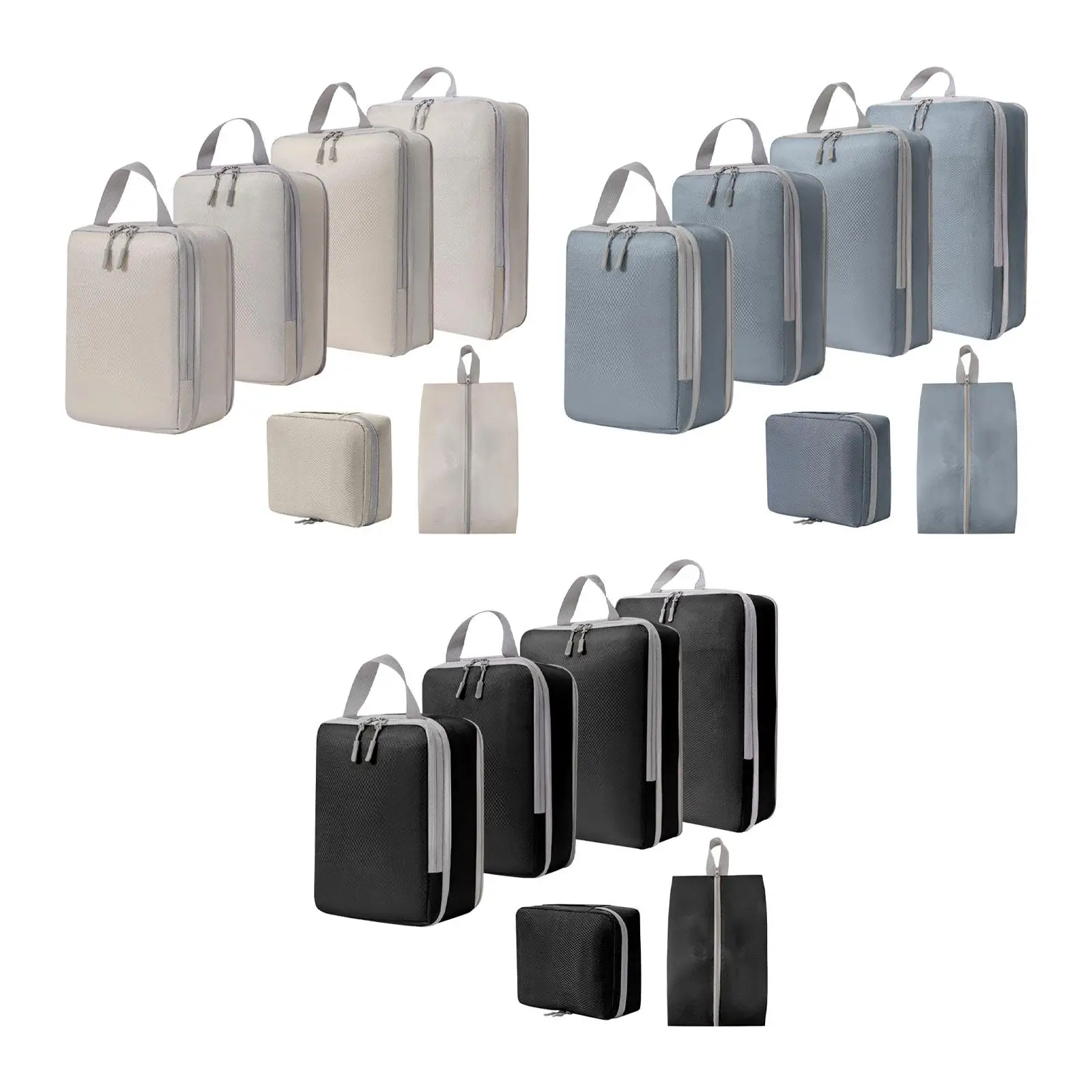 6Pcs Packing Cubes Can Be Hung Luggage Packing Organizer for Hiking Family Vacations Outdoor Camping Business Trips Backpacking
