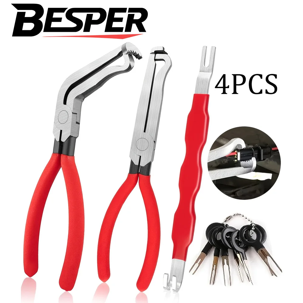Pince de déconnexion électrique et outil de retrait des broches de borne de voiture, 4 pièces, 60 °   Pince de déconnexion, pince à colliers de serrage, pour auto et SUV