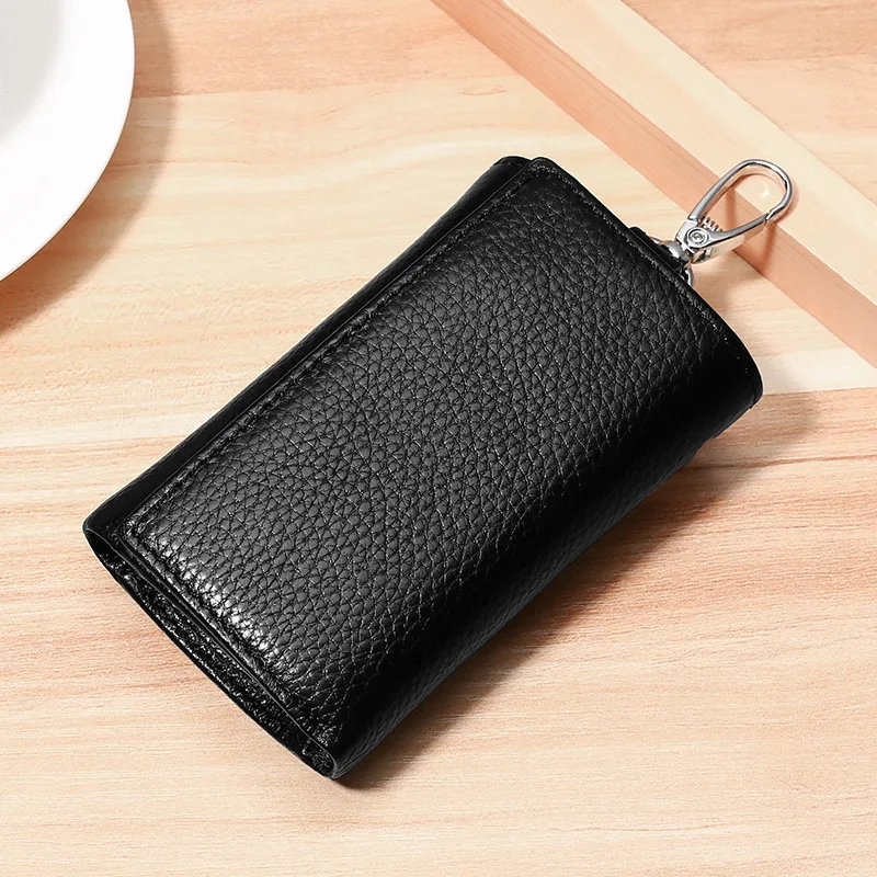 Genuine Leather Unisex Key Holder and Card Organizer