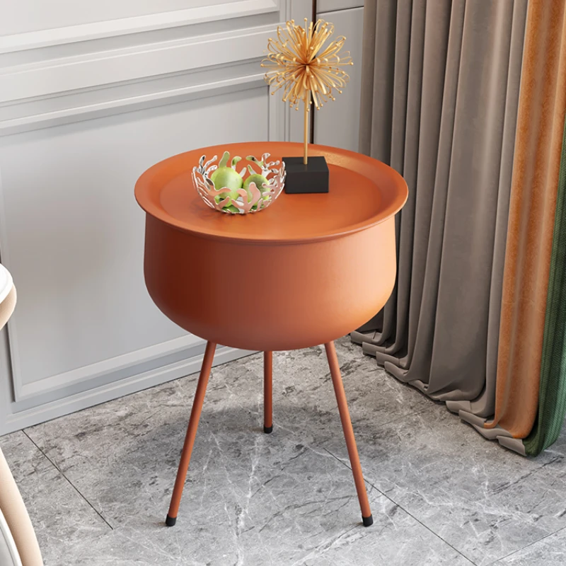 Light Luxury And Simple Living Room Sofa Side Table Ins Style Creative Wrought Iron Round Bed