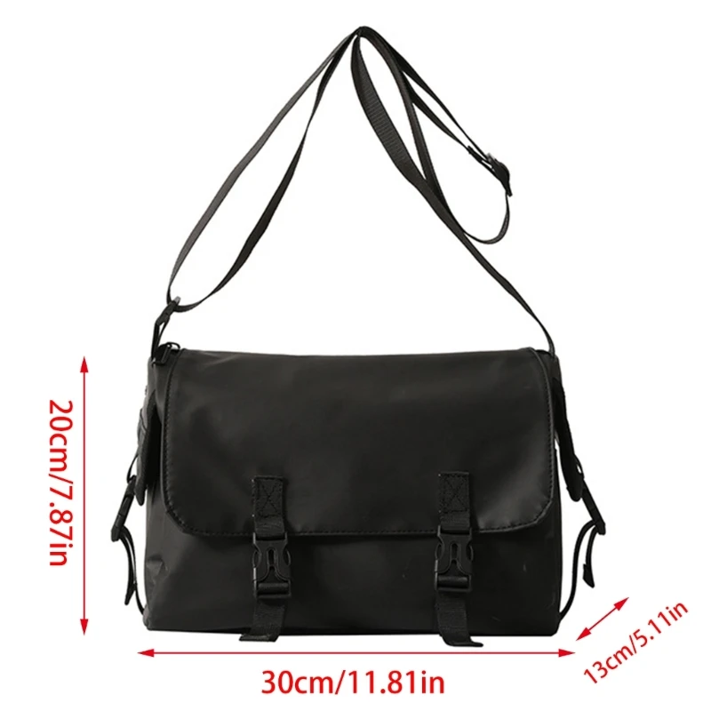 Women Mens Nylon Shoulder Bag Casual Simple Solid Crossbody Bag Purse E74B