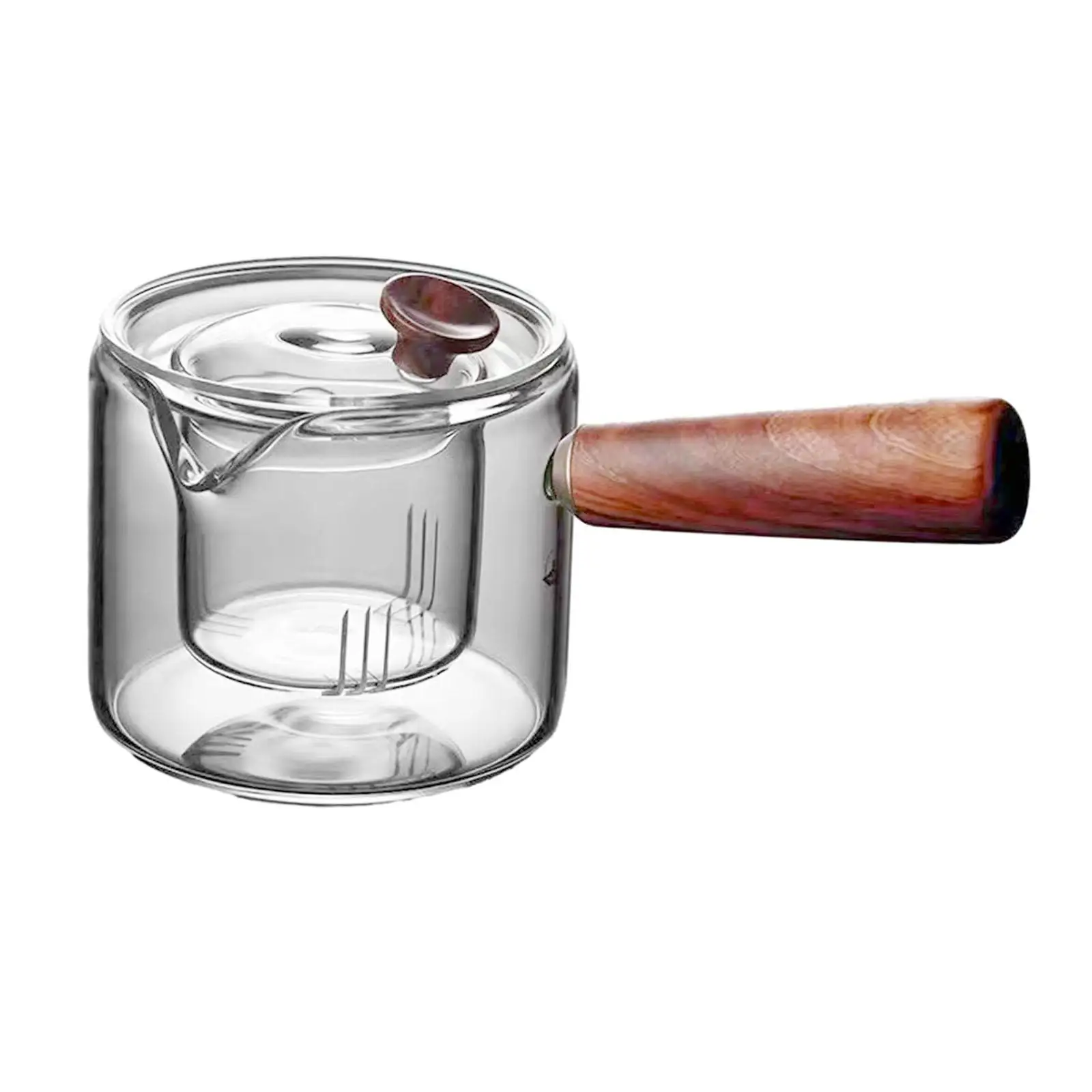 High Borosilicate Glass Teapot Transparent with Removable Infuser Heat Resistant Tea Brewer for Picnic Travel Camping Office
