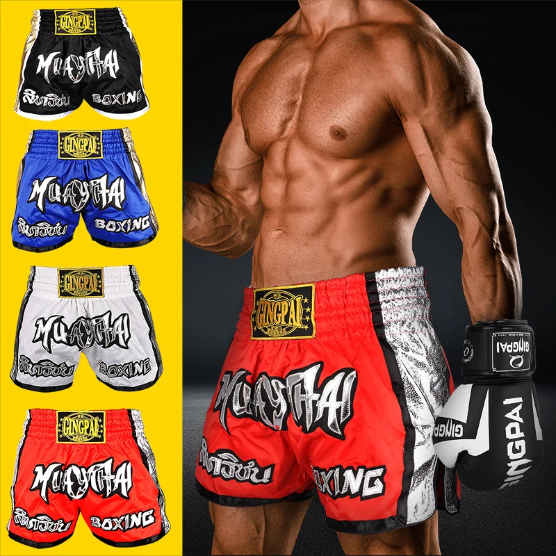 MMA Shorts Muay Thai Shorts Embroidery for Men Women Kids