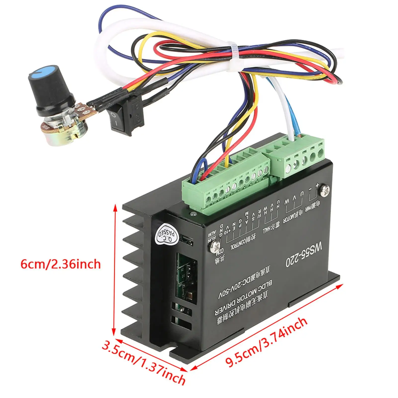 WS55-220 CNC BLDC 모터 드라이버, 스텝 모터 컨트롤러, 20-50 VDC 전동 공구, 48V, 500W